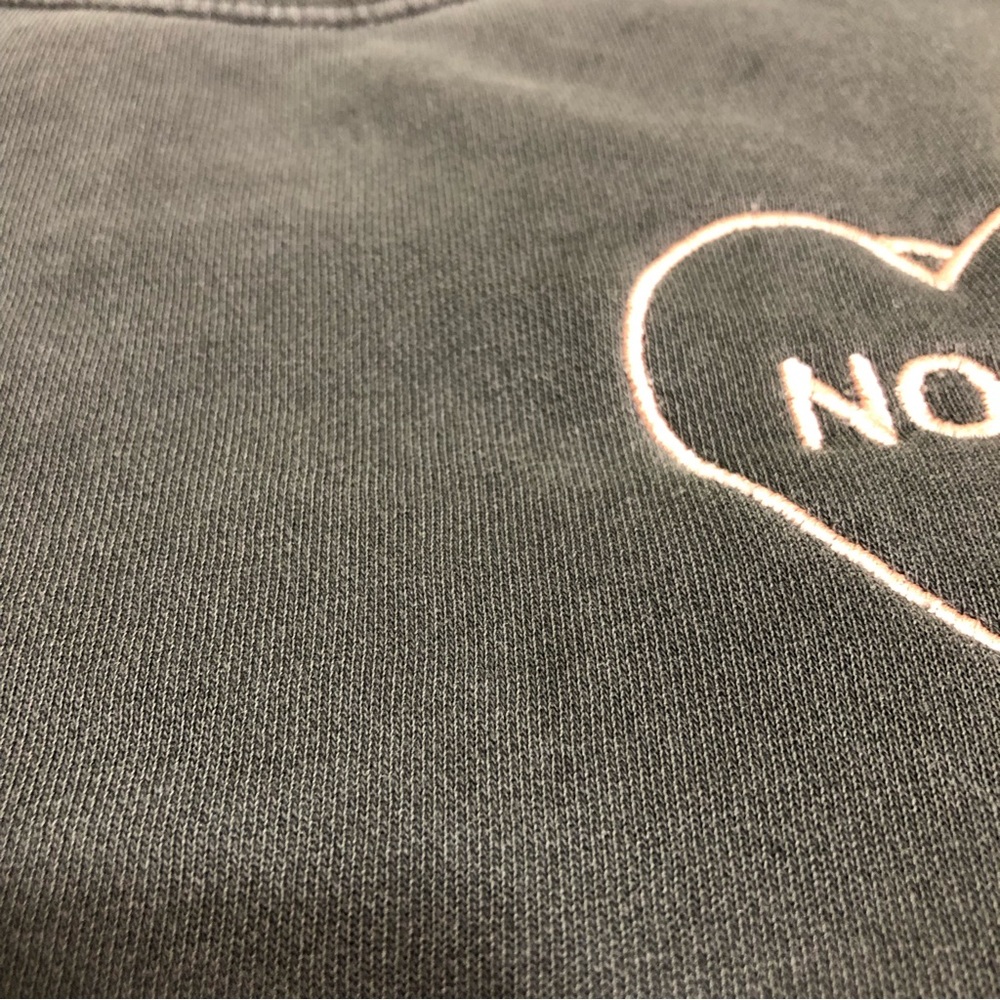Women’s Gray Embroidery Sweatshirt Size Small “Nope Embroidered Heart” - Picture 8 of 9